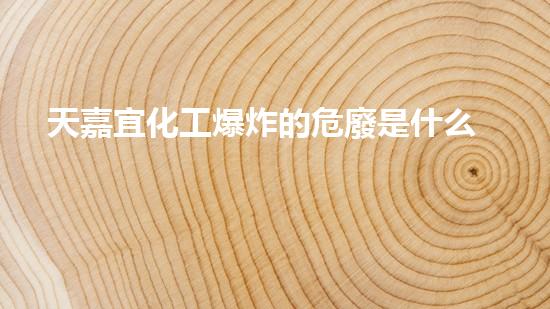 天嘉宜化工爆炸的危廢是什么全新技術(shù)革命：下一代化工設(shè)備安全升級計劃？